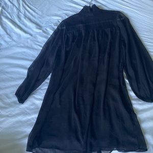 H&M black crepe A-line cocktail dress